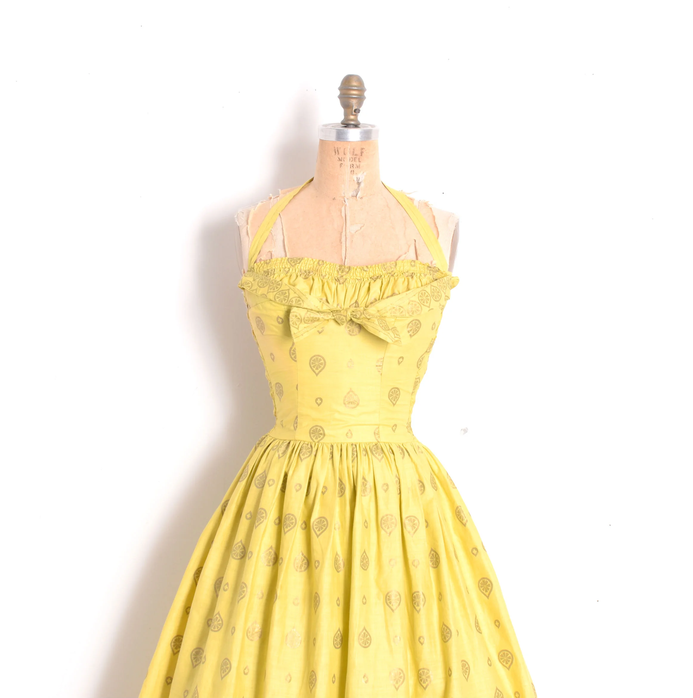 1950s Lemon Drop Halter Dress - XS/S — La Poubelle Vintage